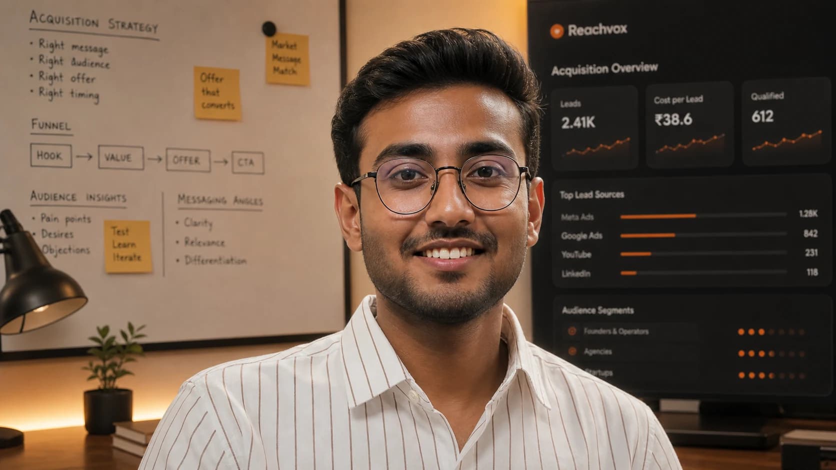 Editorial founder portrait of Priyanshu Kumar for Reachvox