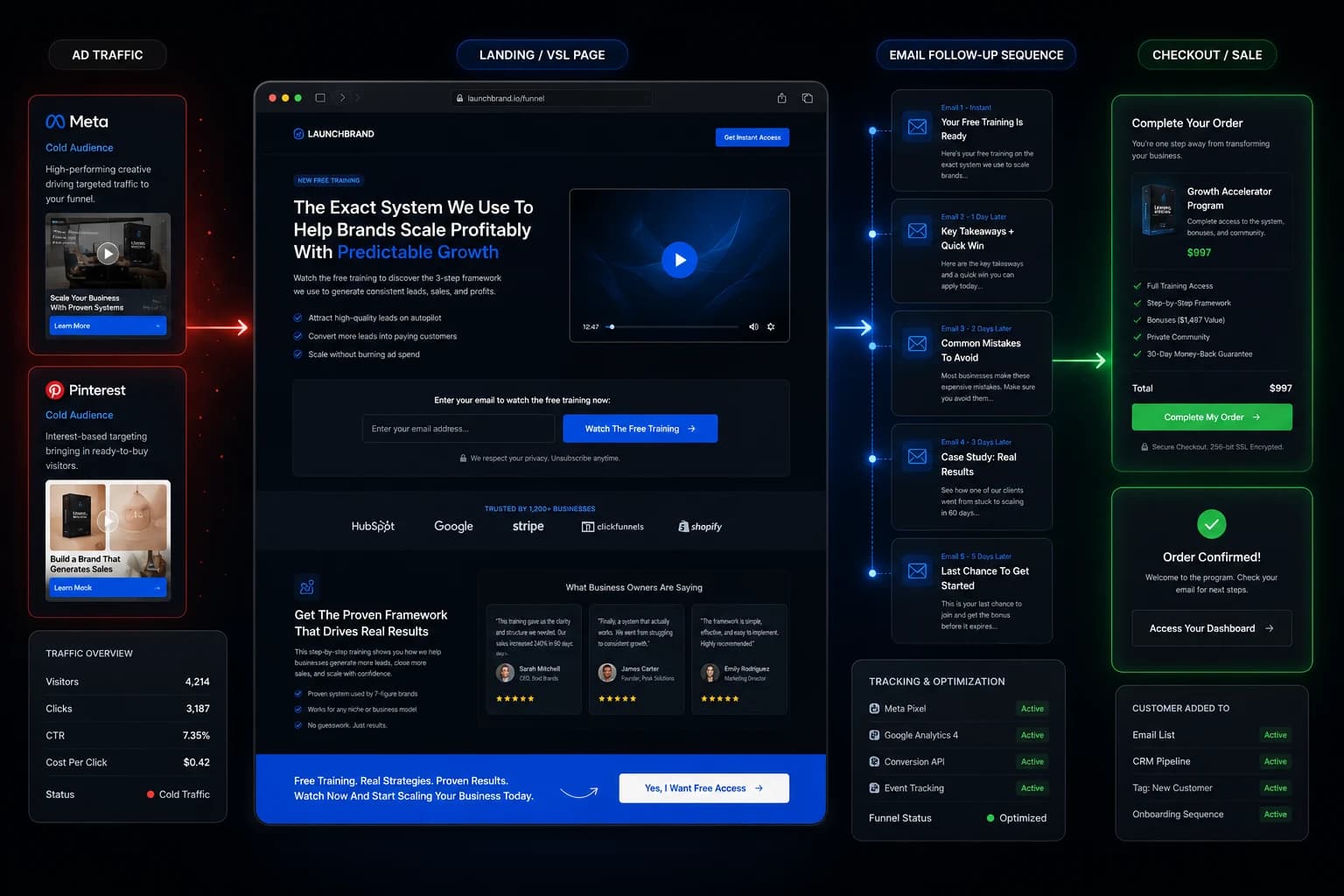 Sales funnels visual for Reachvox